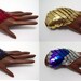 slave bracelets, bellydance jewelry, chainmaille handflowers, tirbal, dragon costume, burning man, fantasy armor