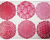 Parisian Lace Doily Red for Scrap booking or card making / pack