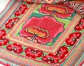 Flower Power: Vintage Hmong Tribal Textile,Thailand / Neon Pink, Green, Floral / Summer Festival Fashion / Vintage Upcycling Supplies