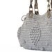 Light Grey Handbag Celebrity Style With Genuine Leather Handles
