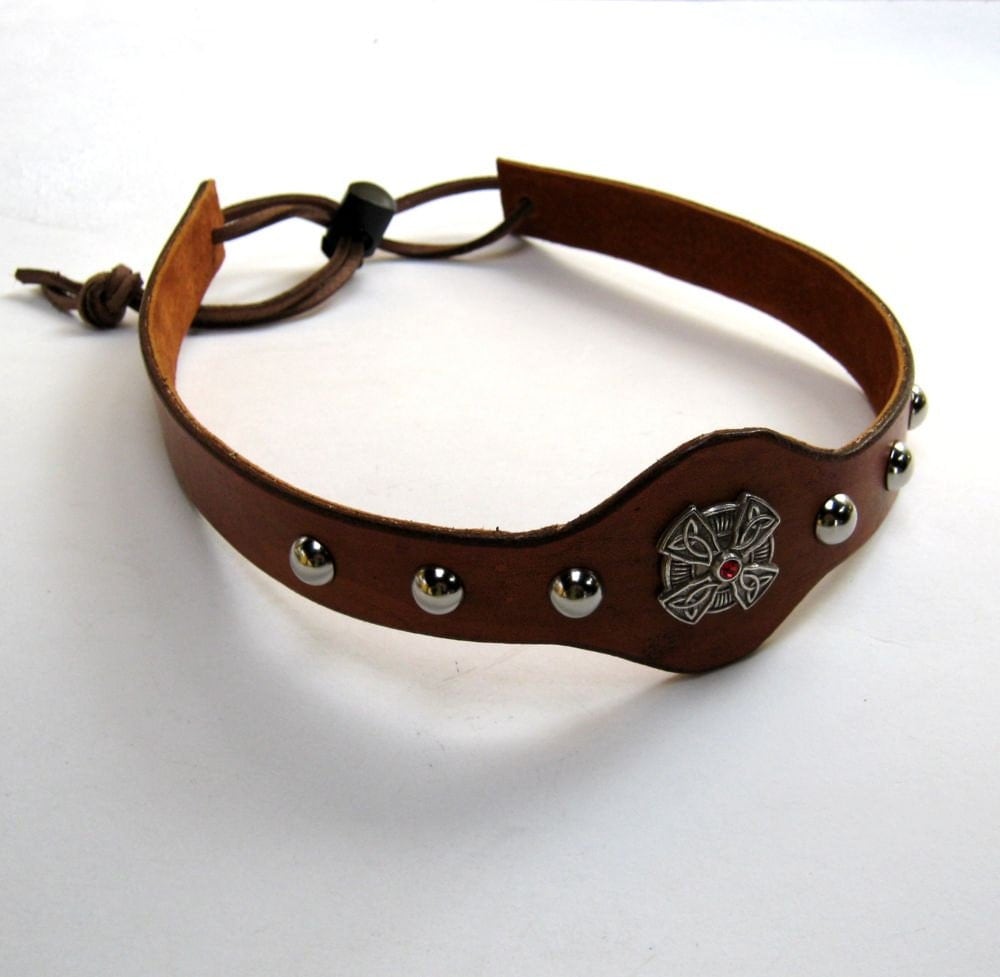 Leather Headband SCA Fantasy Headband by BirchCreekLeather on Etsy