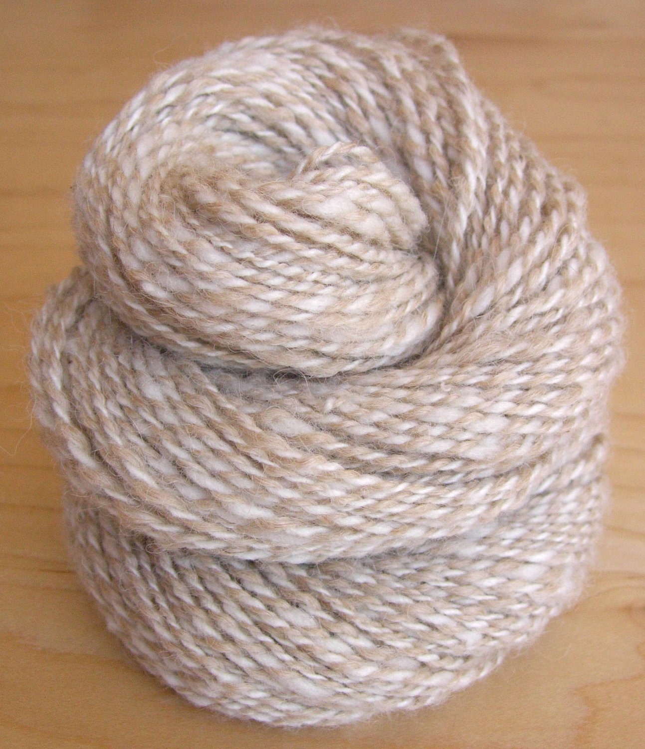 Handspun Yarn - Merino and superfine Alpaca, USA-grown, undyed and natural, 2-ply, DK weight