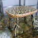 Very chic Upcycled decorative foot stool stepping stool Animal print hand painted Cheetah Giraffe Zebra