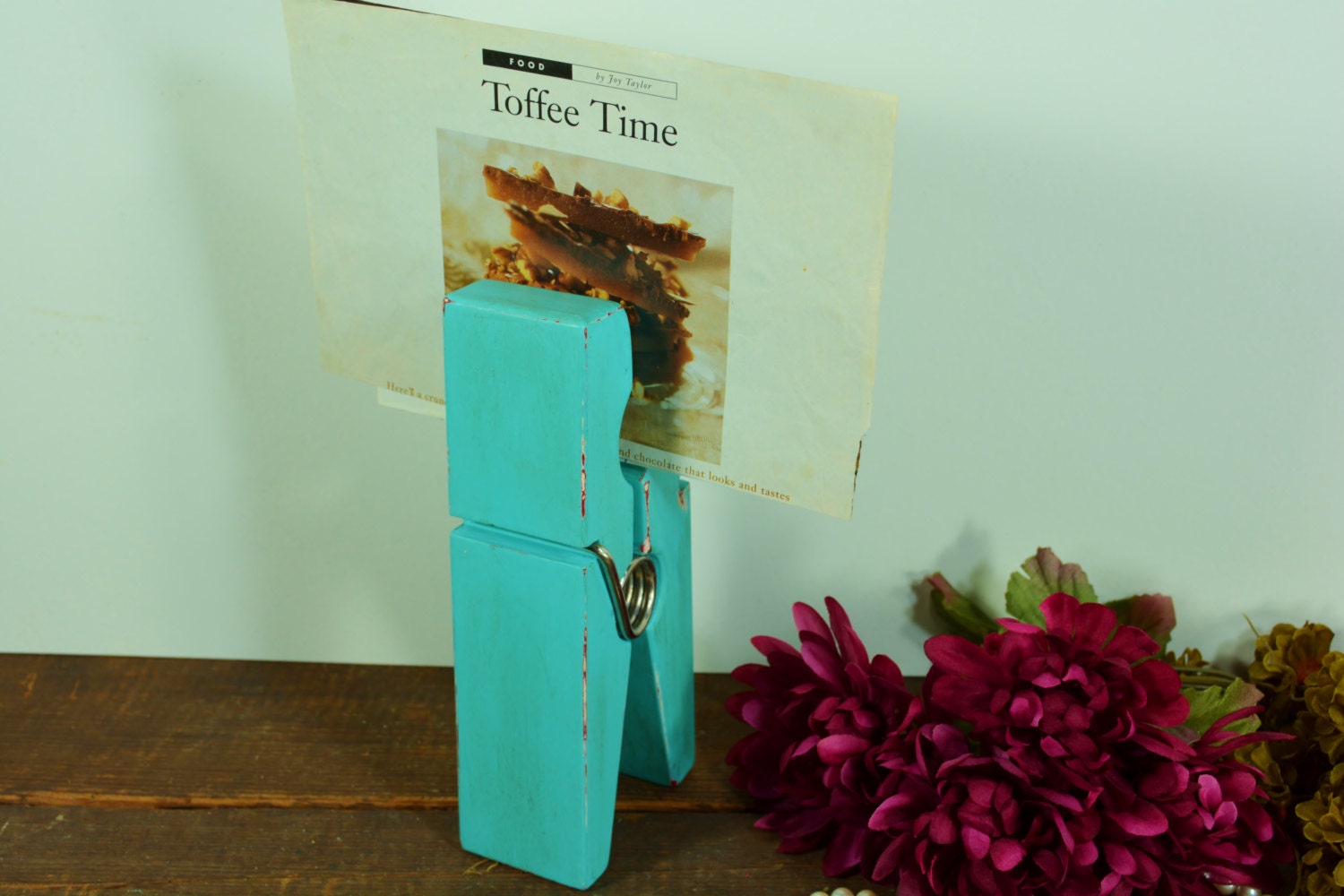 Extra large clothespin / memo holder / recipe holder / by NEWaged