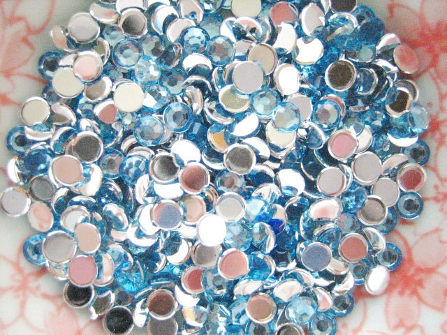 100pcs - Light Blue Acrylic Flatback Rhinestones Deco (4mm) AR30004