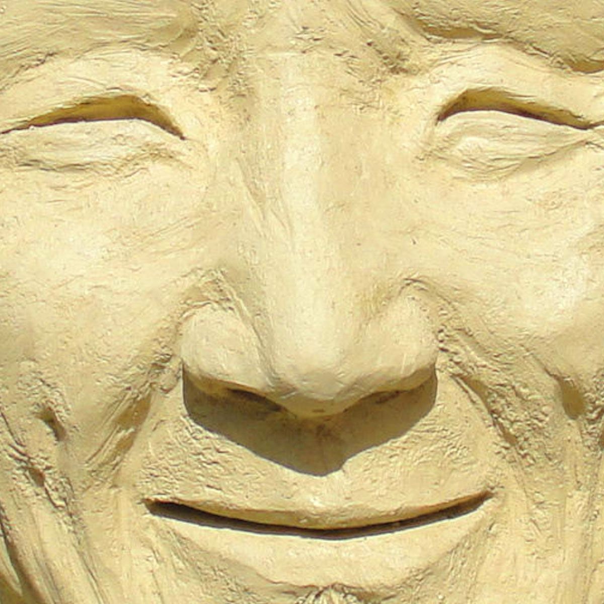 Solid MONK HEAD PLANTER  - Original Copyrighted Garden Sculpture (o)