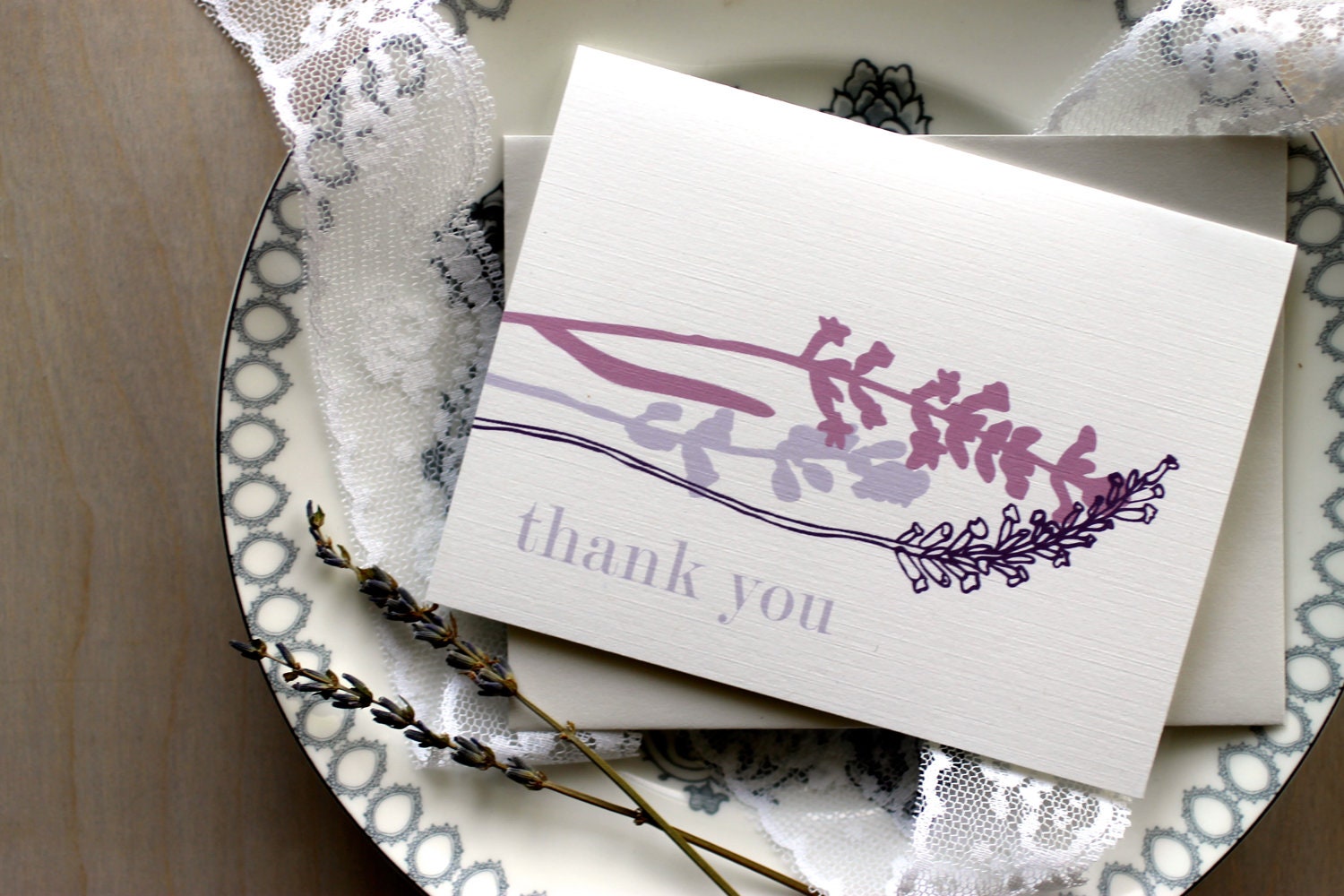 Lavender in Love - Rustic Wedding Thank You Cards, Purple, Lilac - Purchase to Start the Ordering Process