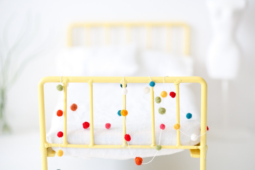 Miniature Felted Ball Garland