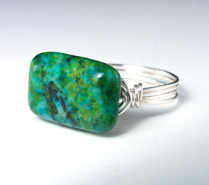 Wire Wrapped Ring Turquoise Ring Custom Ring Wire Wrapped Jewelry Australian Jasper