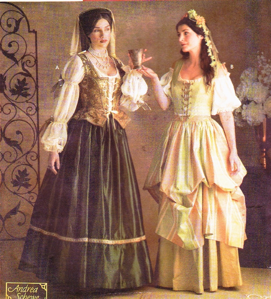 Woman's Renaissance Dress Costume Two Variations Queen & Lady in Waiting Sz's 16 18 20 Simplicity 3809