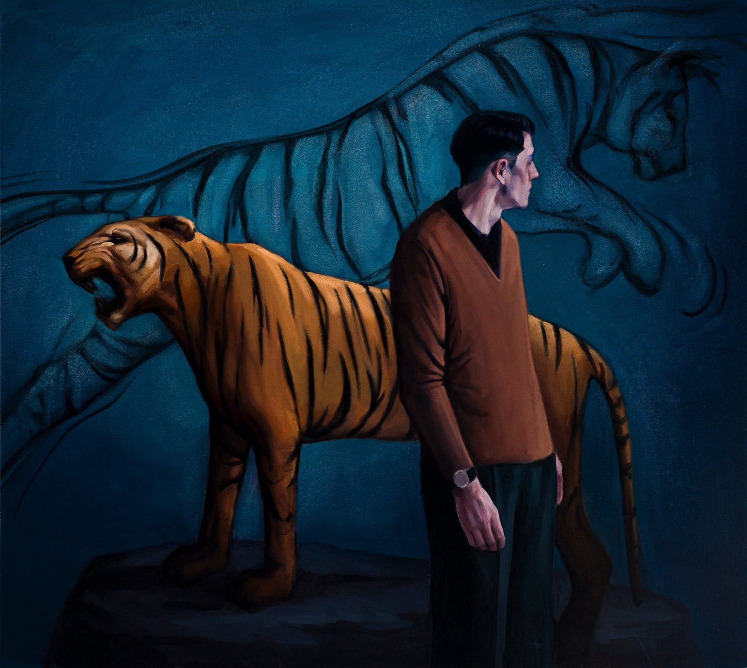painting man tiger "Shadow Self"