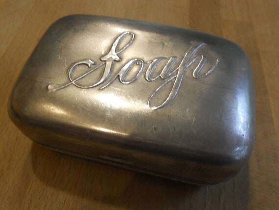 Antique Soap Holder Travel Soap Holder HINGED TIN by mybestgoods