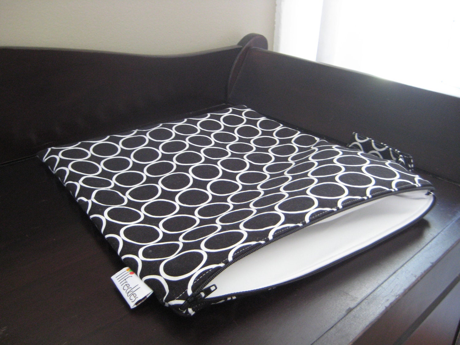 Travel Wet Bag in Black Ring Dot
