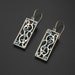 Blue topaz arabesque rectangle drop earrings