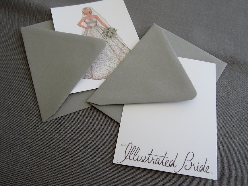 Bridal Fashion Illustration Flat Cards