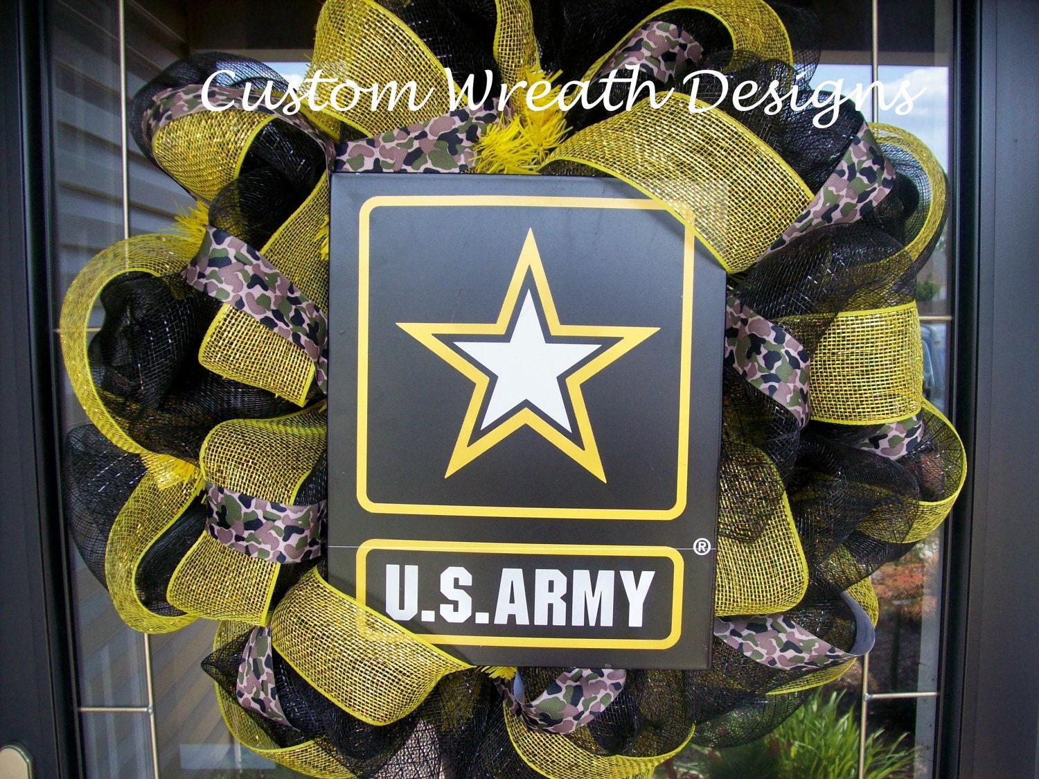 U.S. Army Deco Mesh Camo Wreath