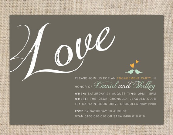 Printable Engagement Invitation - Love Il_570xn