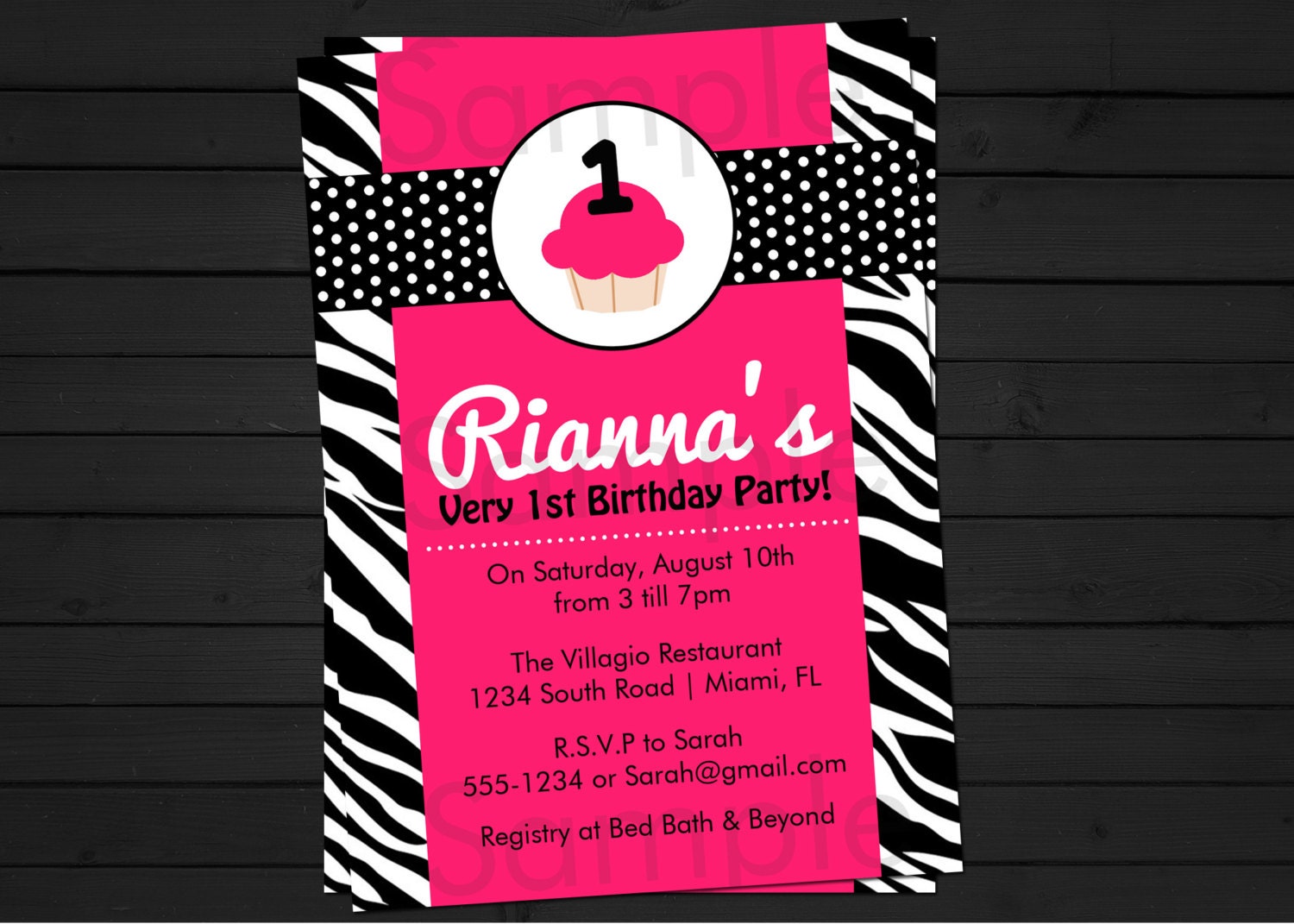 Zebra Print Birthday Invitations Digital File YOU-PRINT Il_170x135