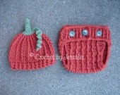 Set of 2 Crochet Patterns for Halloween Pumpkin Beanie and Diaper Cover - multiple sizes - Welcome to sell finished items