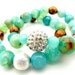 Swarovski Crystal Bead Bracelet with Chocolate Bronze Czech Glass and Blue Beads