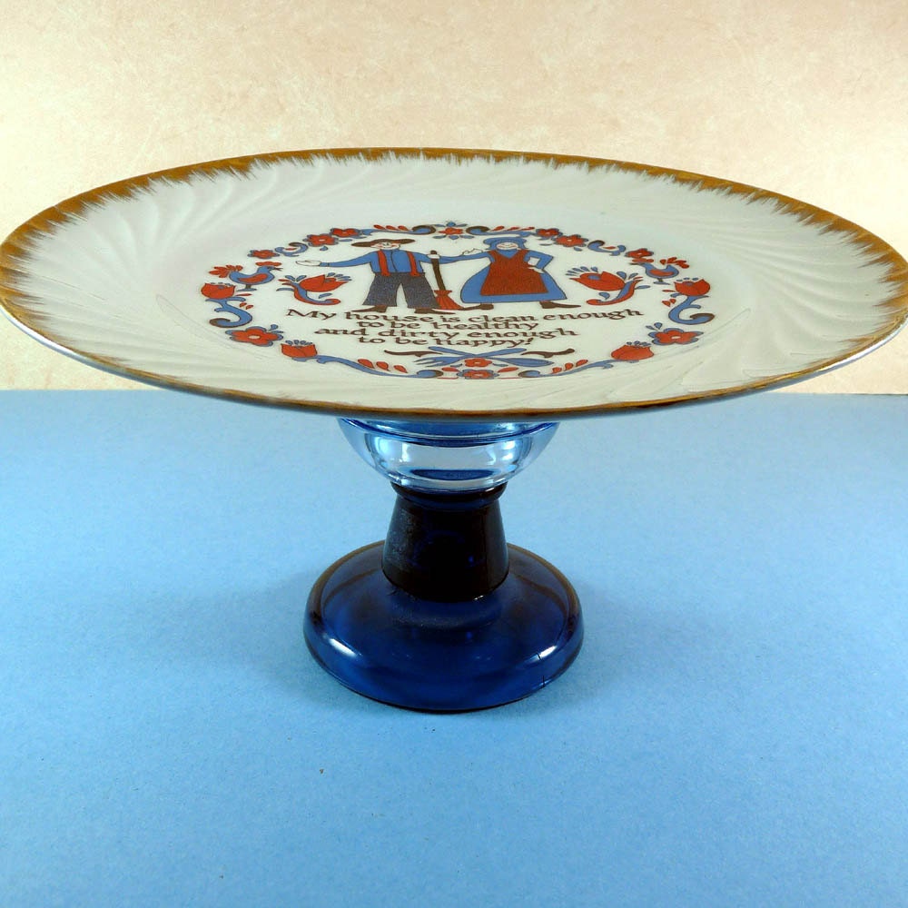 Cake stand, appetizer server, dessert stand, cake pedestal, cupcake stand, whimsical, gold trim