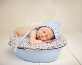 Newborn Light Blue Photo Prop Bonnet hat- Winter Prop Hat- Photography Prop Hat- Many color choices