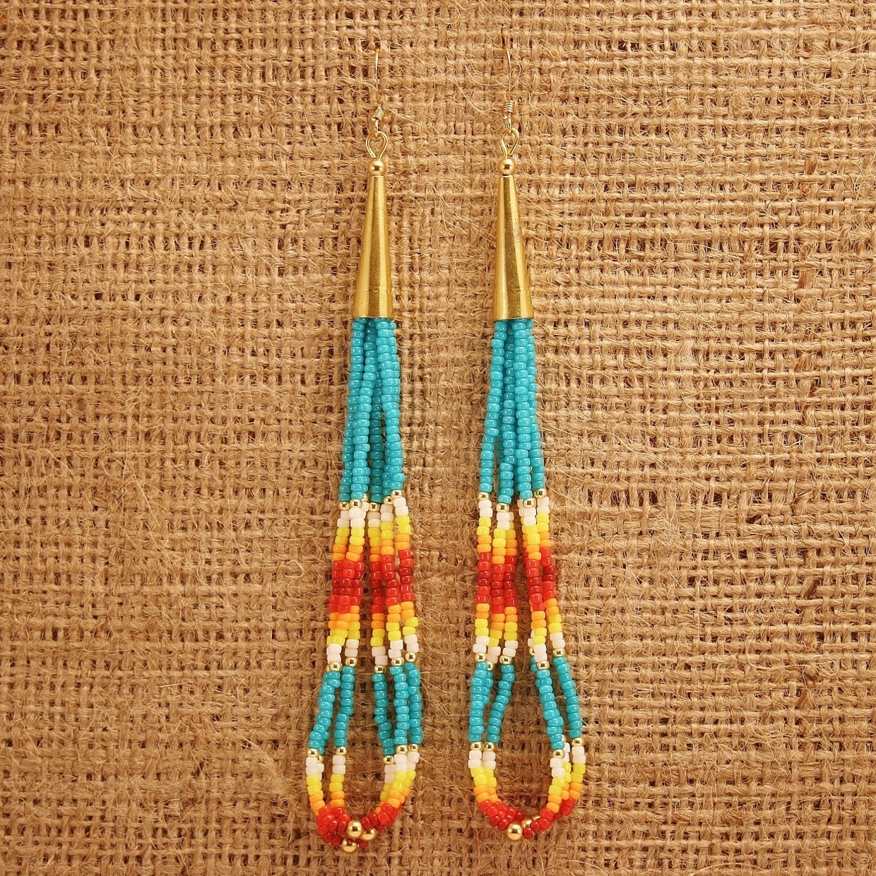 50% or More off SALE - A Maiden's Dream Southwestern Earrings - Gold Plated Ear Hooks