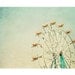 ferris wheel fair photo print - whimsical fine art photography, carnival, green, orange, nostalgic, escape - 14x11
