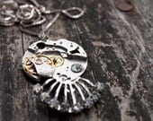 Pandora's Fan - Upcycled Vintage Watch Pendant