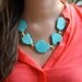 Turquoise Necklace with Gold Spikes