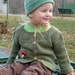 Hand-knit Woodland Sweater with Toadstools, size 3