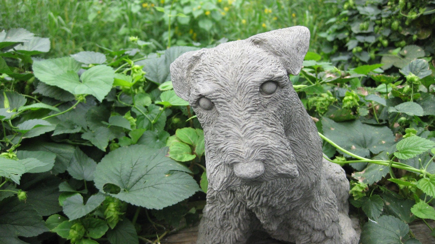 fox terrier garden statue