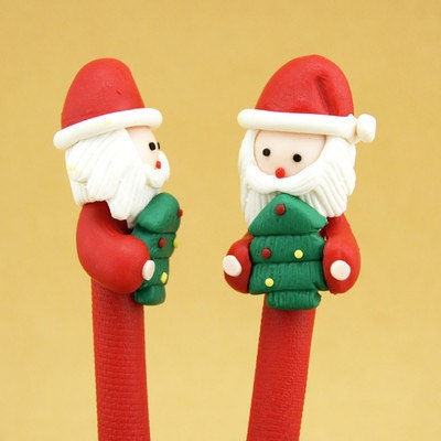 New Cute Fimo Polymer Clay Winter Christmas Santa Claus Tree