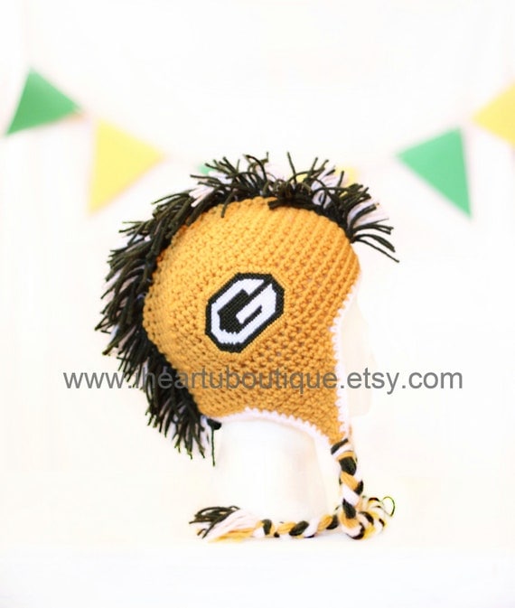 Adult Football Themed Crochet Mohawk Hats