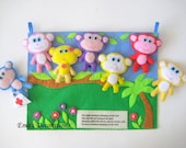 Monkey Felt Board, 5 Little Monkeys Preschool Activity Board