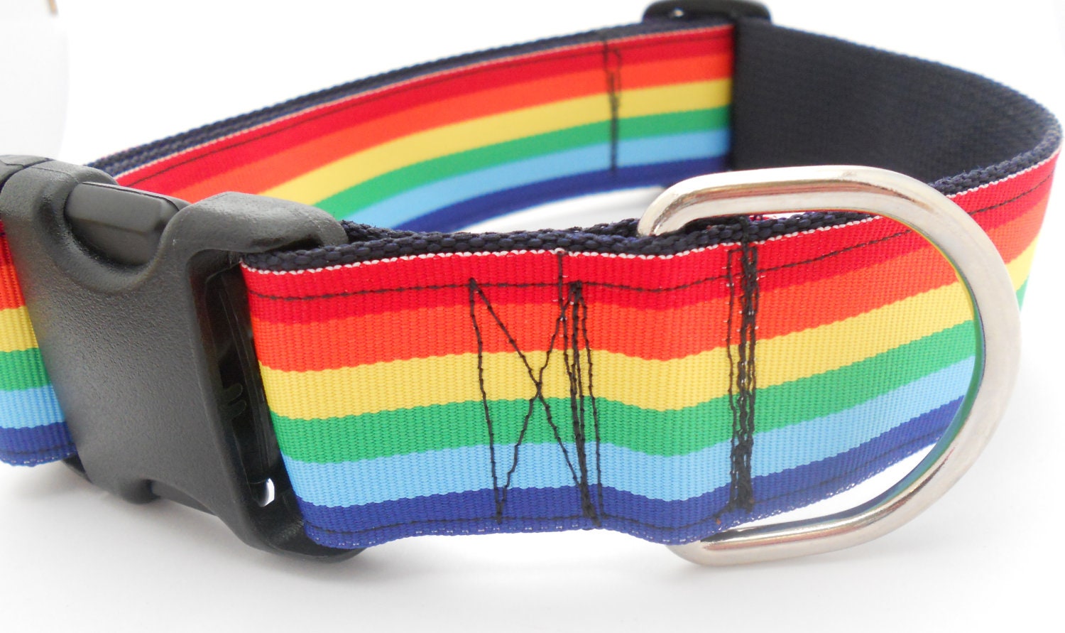 Rainbow Adjustable Dog Collar Wide Width