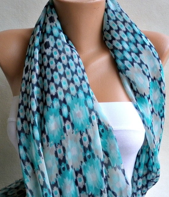 Crow's feet - Infinity Scarf Shawl Circle Scarf Loop Scarf Gift -fatwoman