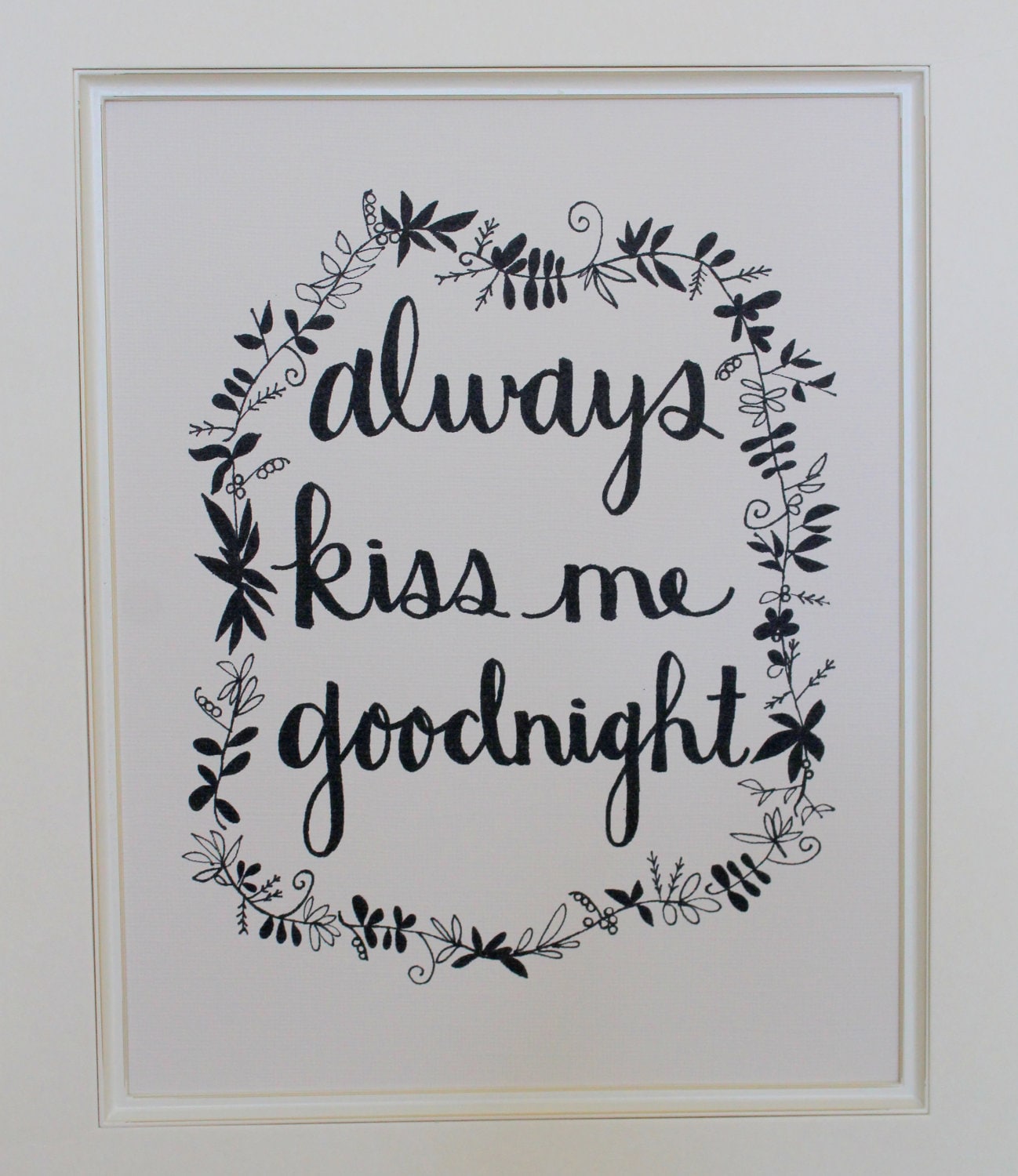 Always Kiss Me Goodnight - 8x10 Illustrated Wall Print by Mandipidy