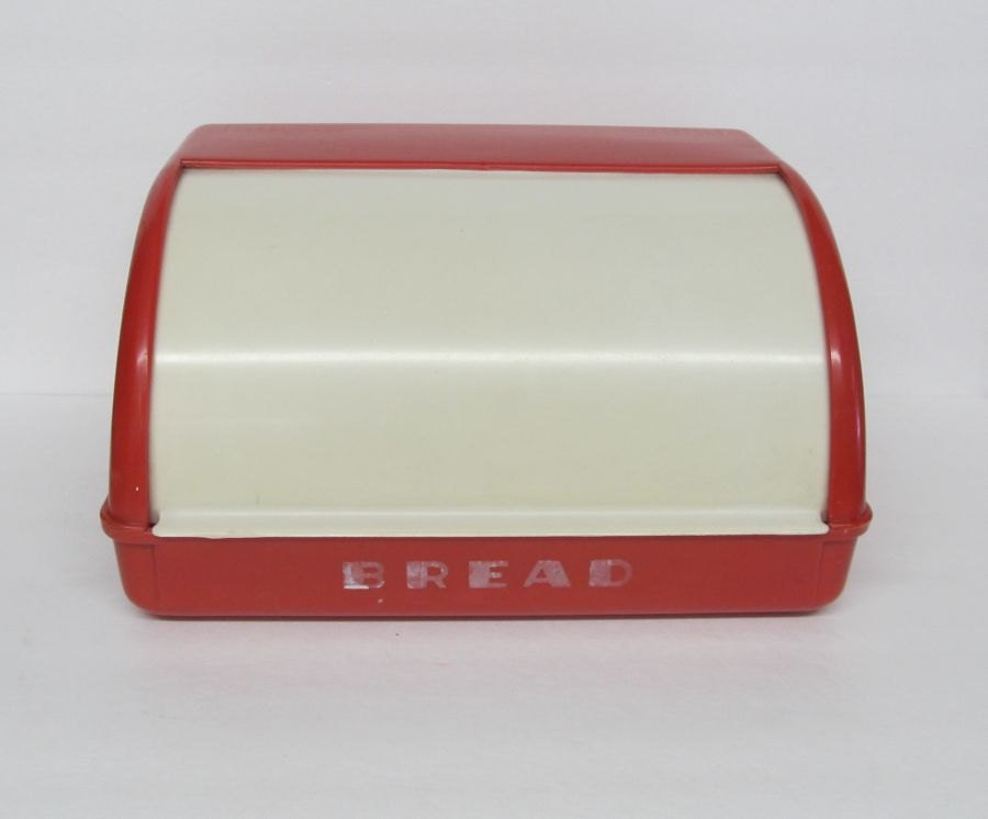 Lustro Ware Bread Box Roll Top Vintage Plastic Bread Box by jetto