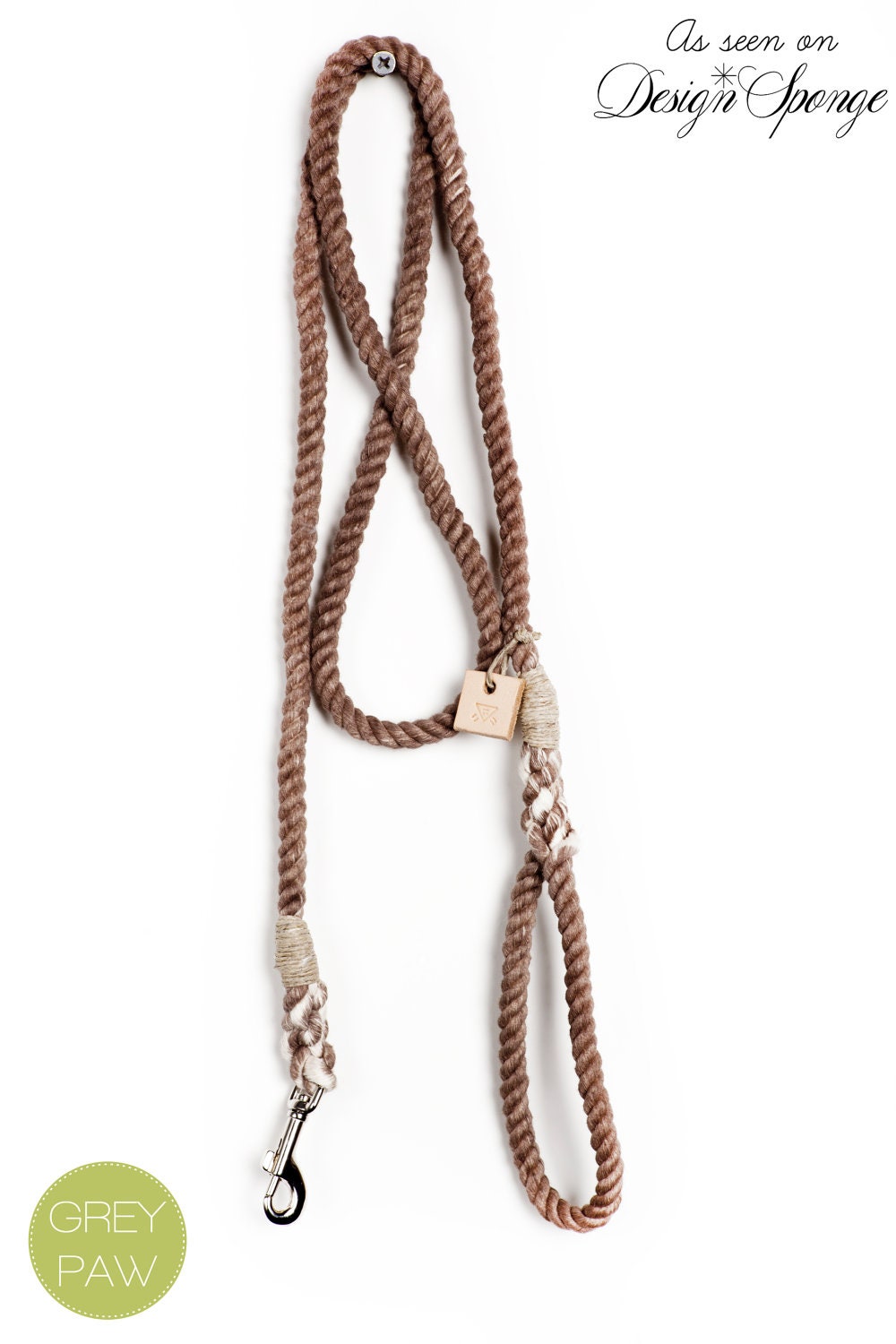 Dyed Rope dog leash dog collar pet accessory dog lead: Small brown cotton rope leash