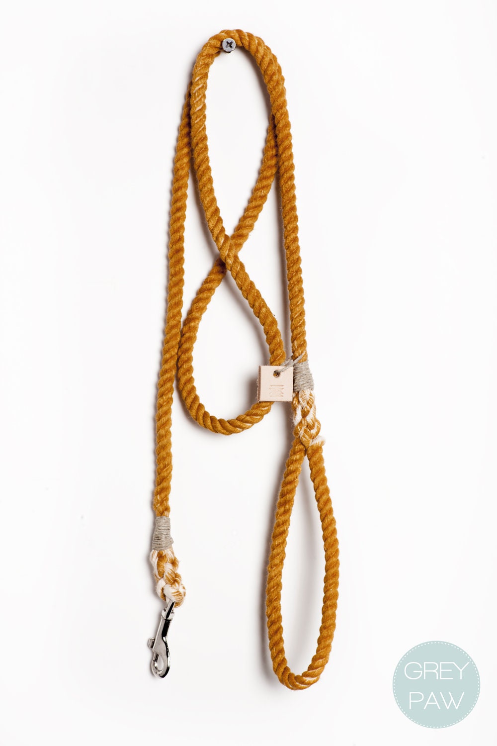 Rope dog lead dog collar pet supplies dog leash: Small rust cotton rope leash