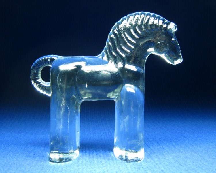 vintage KOSTA glass zoo line animal HORSE