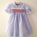 1950's Handmade Sky Blue Floral and Bright Red Dress