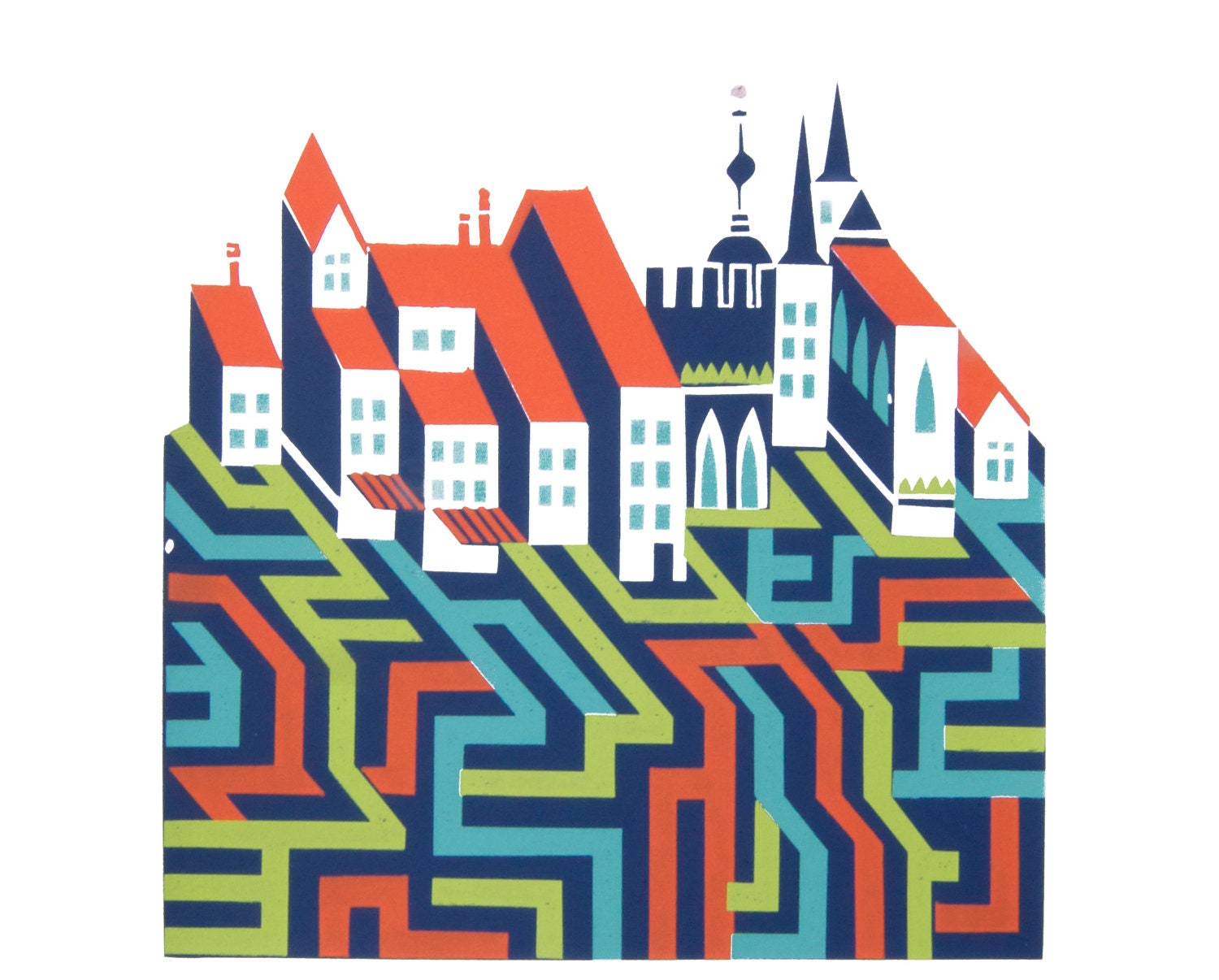 Original Screenprint. Hand Pulled. There or square.