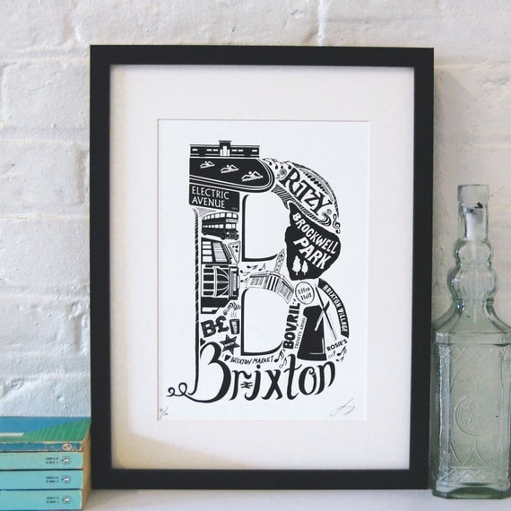 Best of Brixton limited edition screenprint // London Letters series