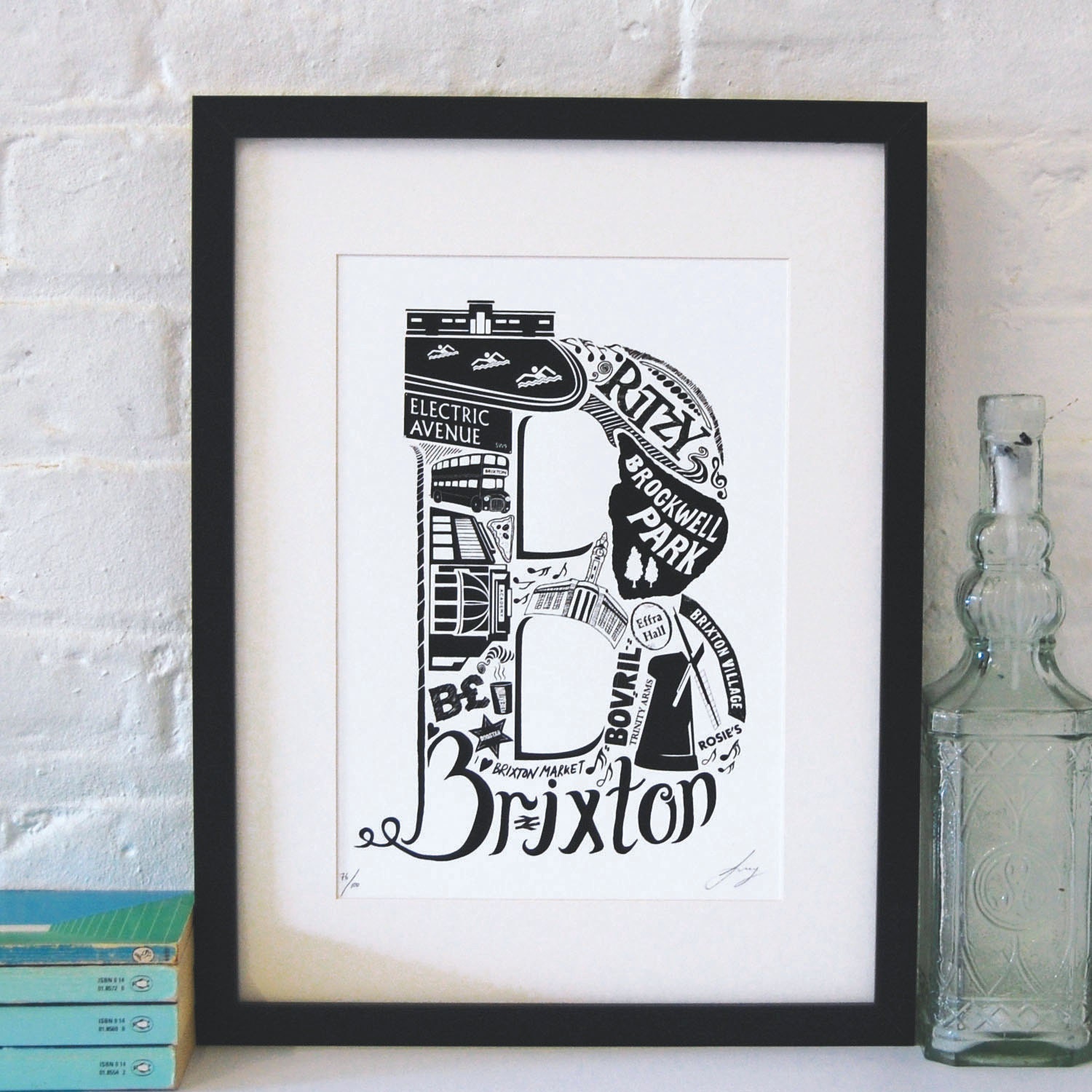Best of Brixton limited edition screenprint // London Letters series