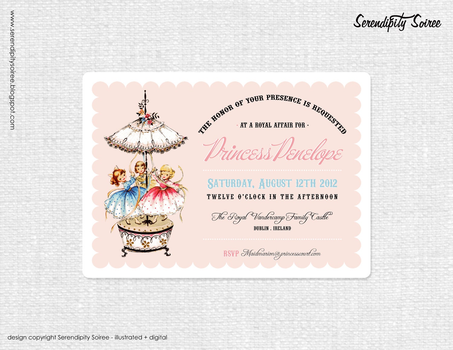 Vintage Dancing Princesses - Custom Printable Invitation by Catherine Jane Joy Il_570xn