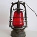 V I N T A G E Red Glass Kerosene "RHEWUM" Lamp SL2, Converted To Electric Lamp