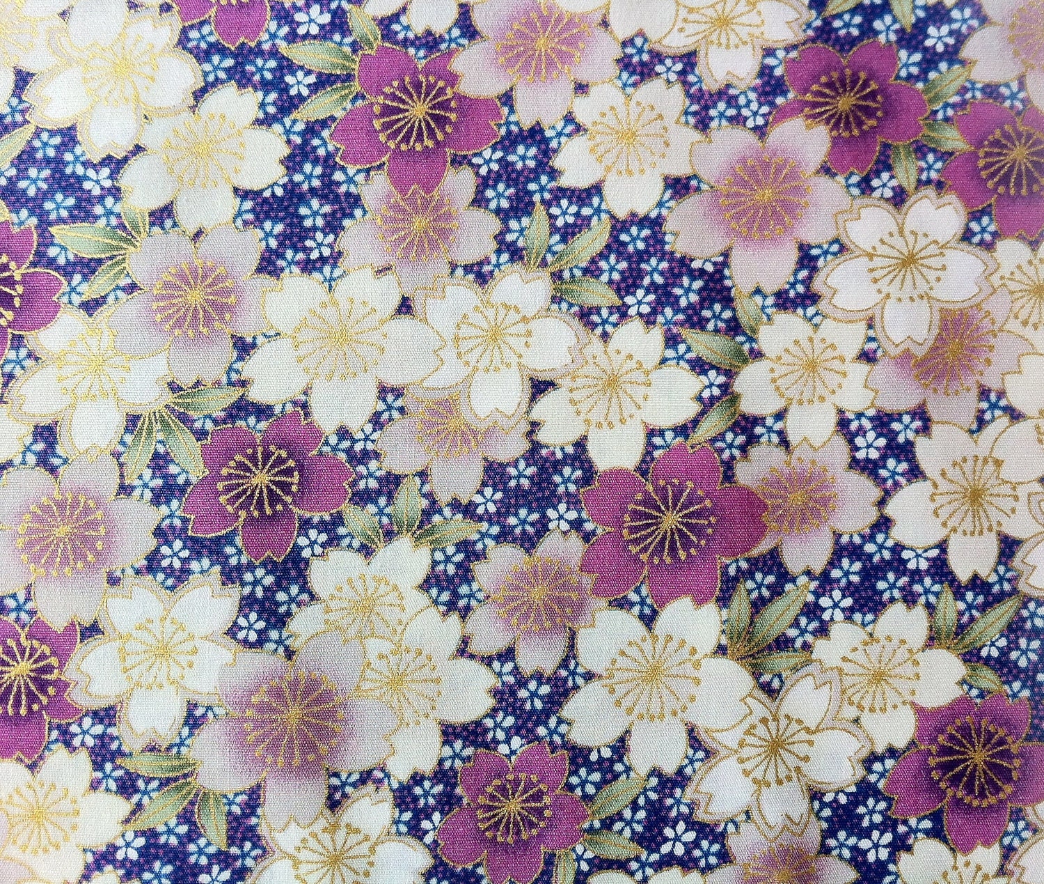 Japanese Cherry Blossom fabric with pink and by Tomodachikitty