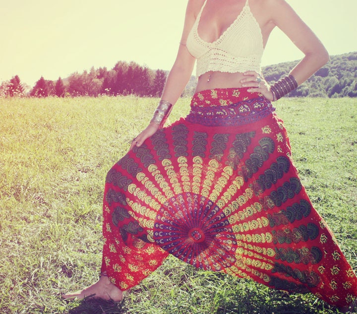 Handmade Harem Pants, Sunset, Gypsy Pants, Peacock, Romper, Aladdin, Genie, Hippie Skirt, Yoga Pants, Wide leg Pants